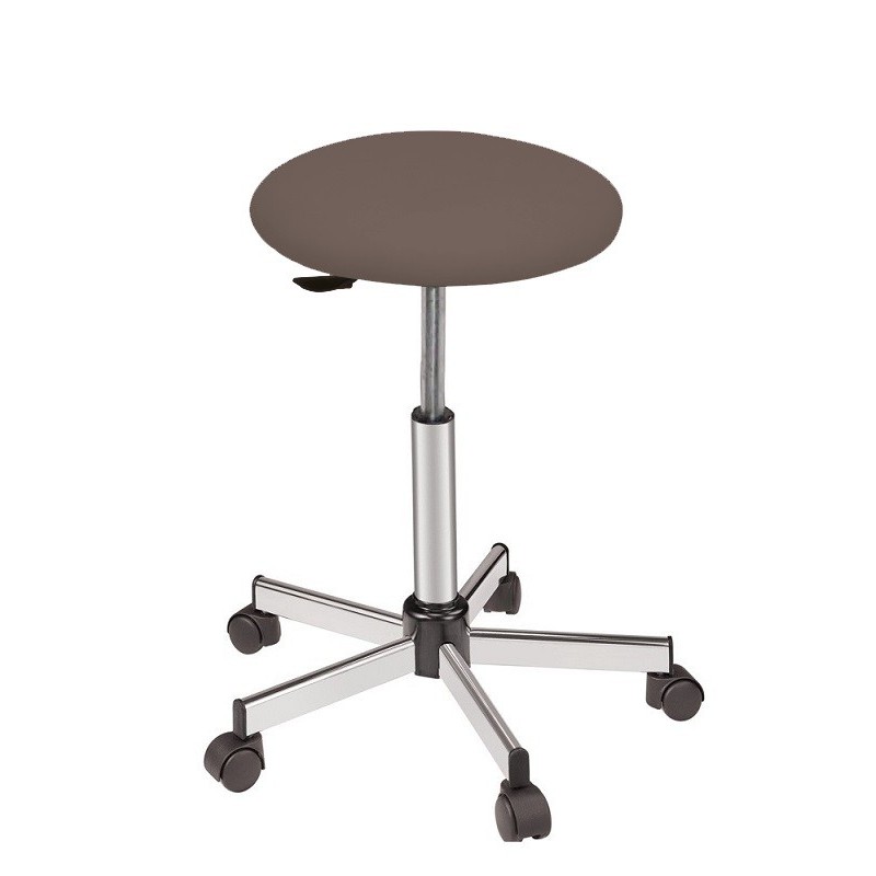 Tabouret sur roulettes piétement chromé