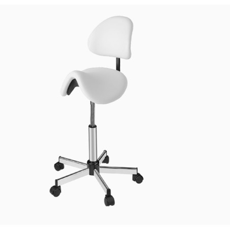 Chaise Pony avec dossier - sur roulettes - piétement chromé