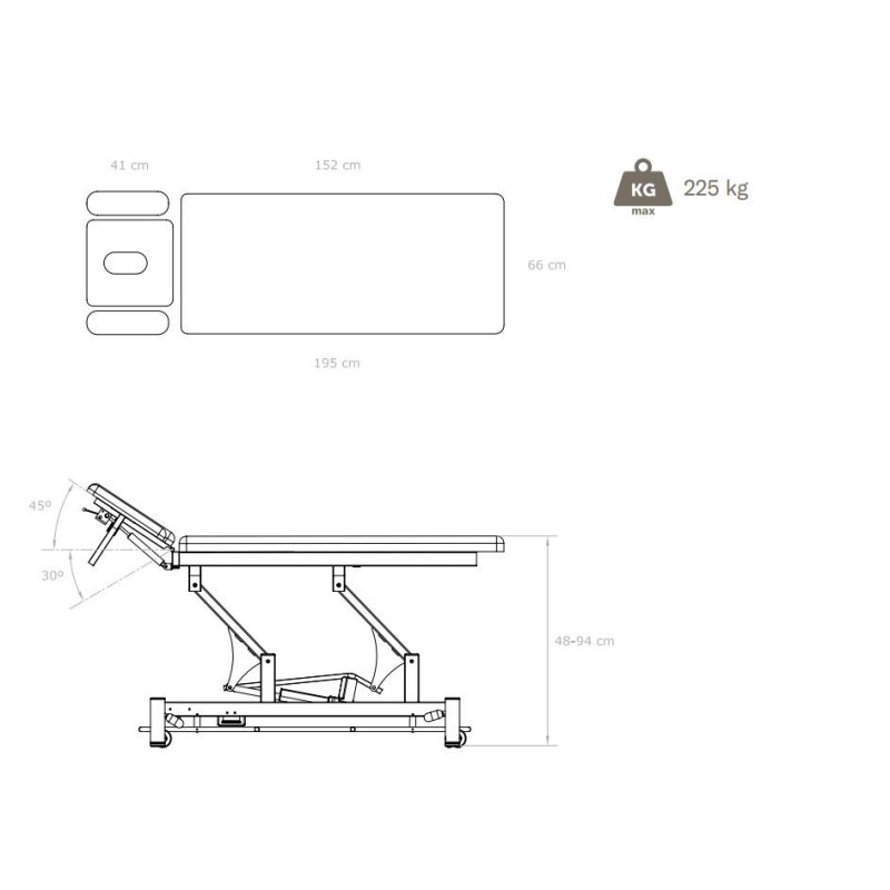 Table Guth - 2 sections - Gris foncé