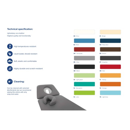 Table de massage Galaxy 5 sections - repose bras - électrique - 2 roues