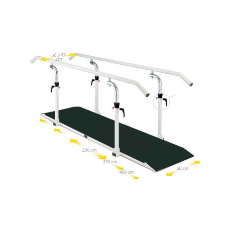 Barres parallèles avec socle - longueur - 250 cm - easy click